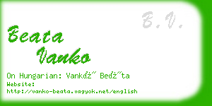 beata vanko business card